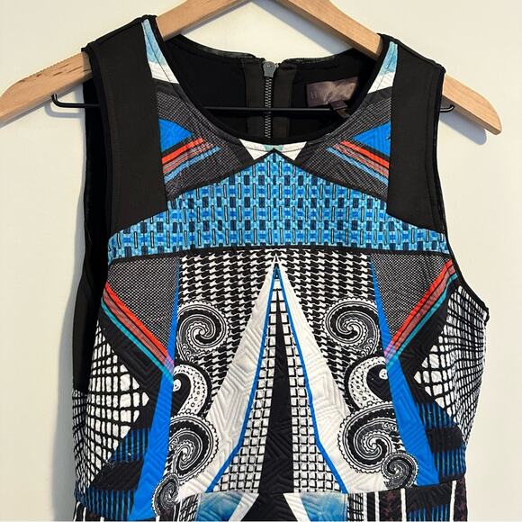 Hale Bob Blue Abstract Mini Dress Medium - Picture 6 of 10